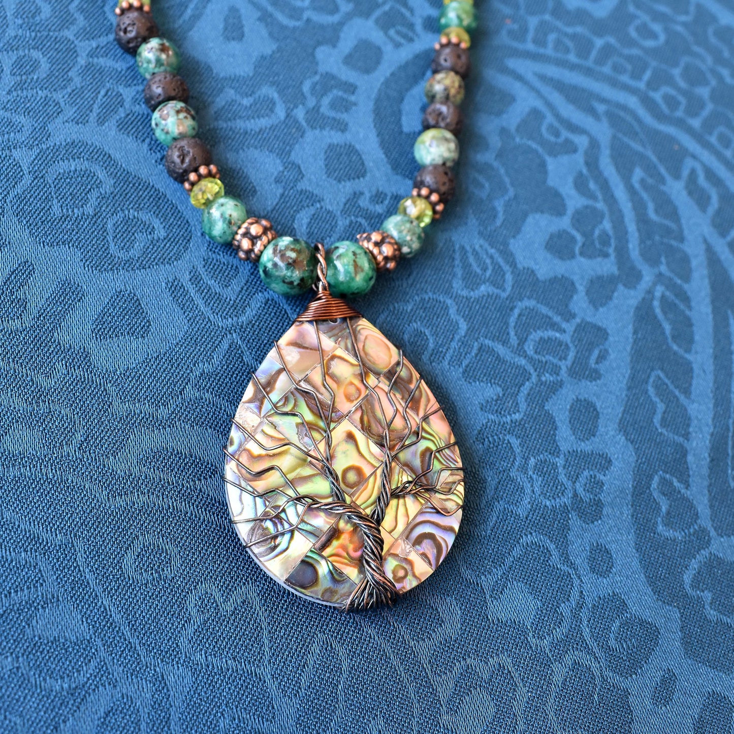 abalone tree of life necklace