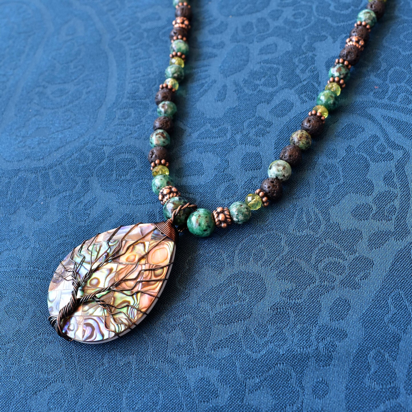 abalone tree of life necklace