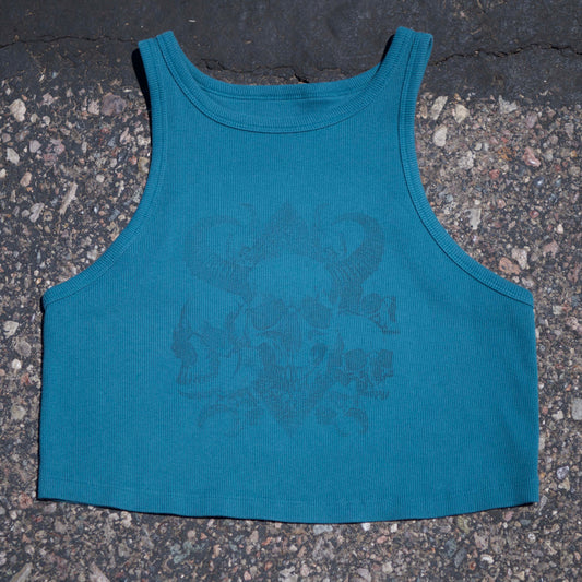 faded animal skull tank