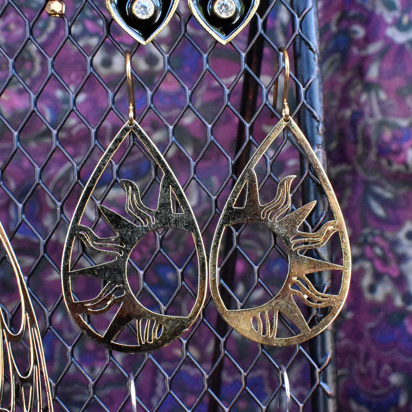 teardrop sun earrings