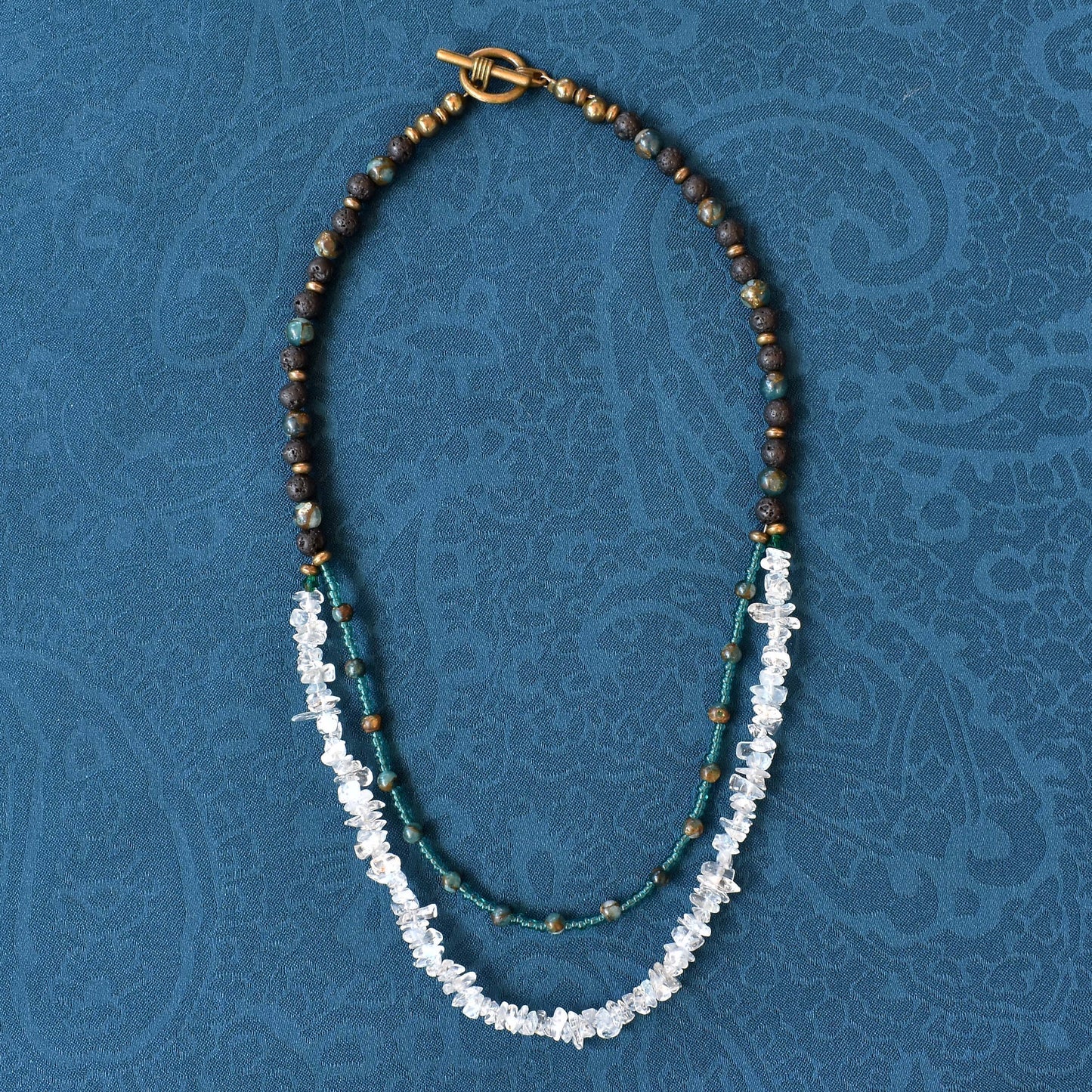 double layered moonstone necklace