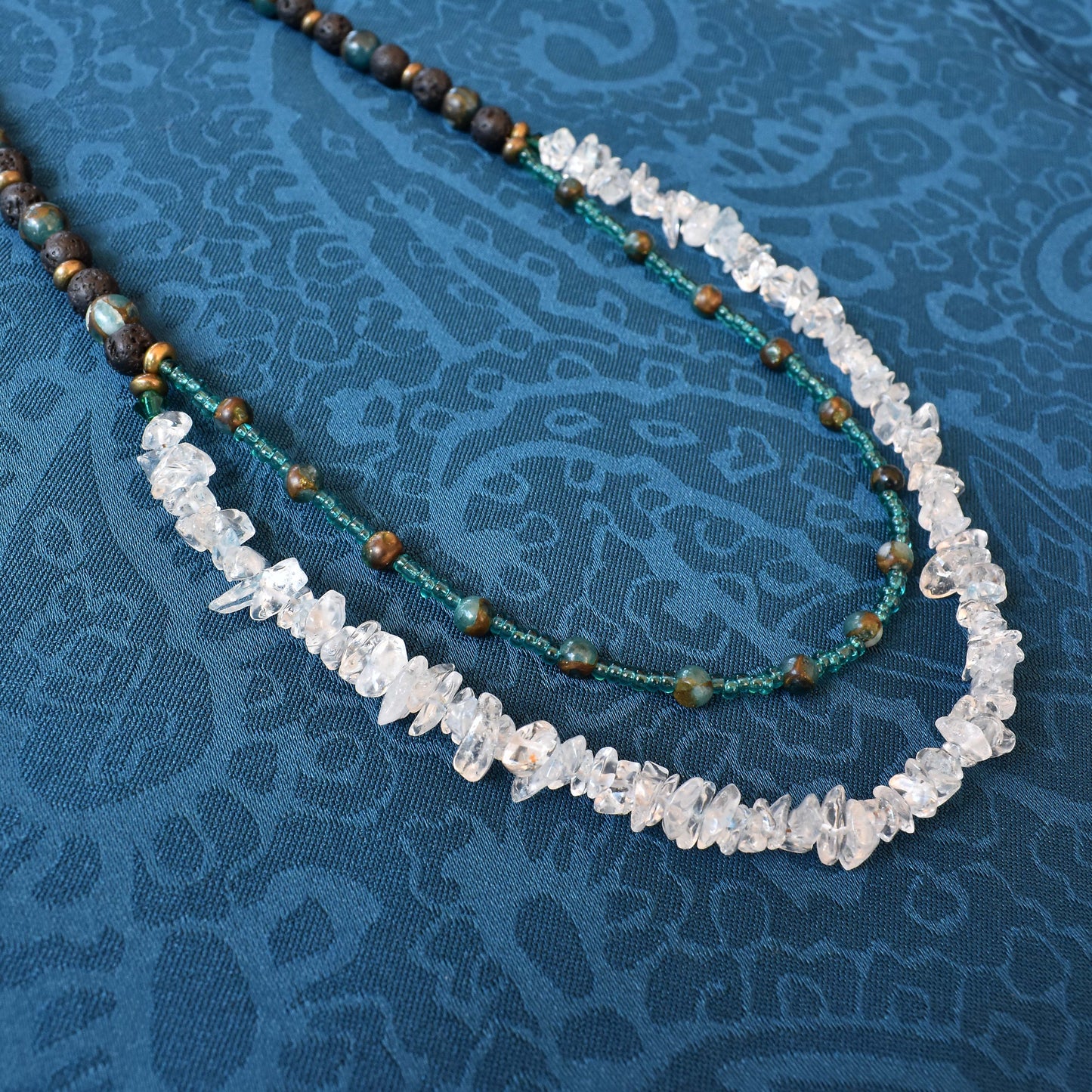 double layered moonstone necklace