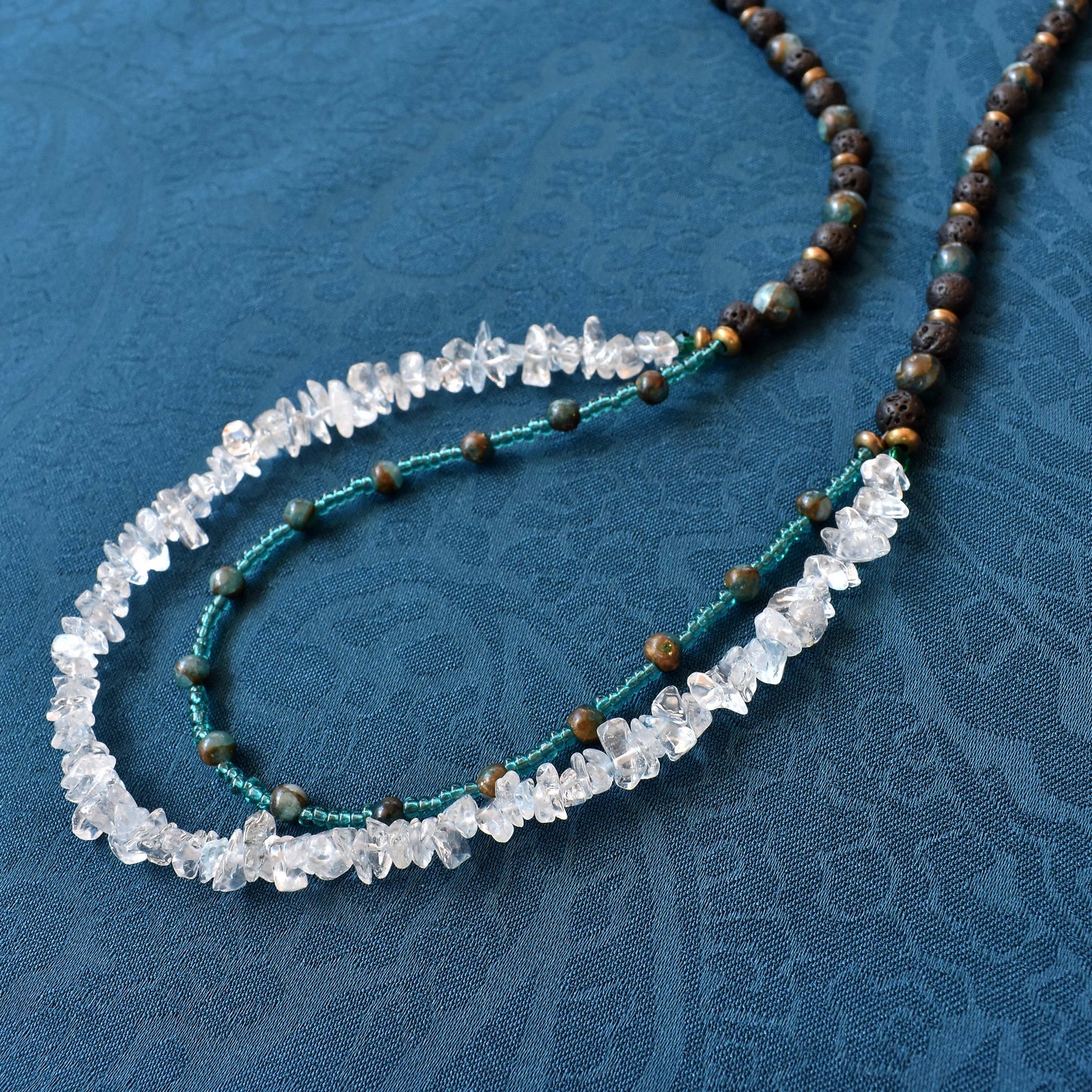 double layered moonstone necklace