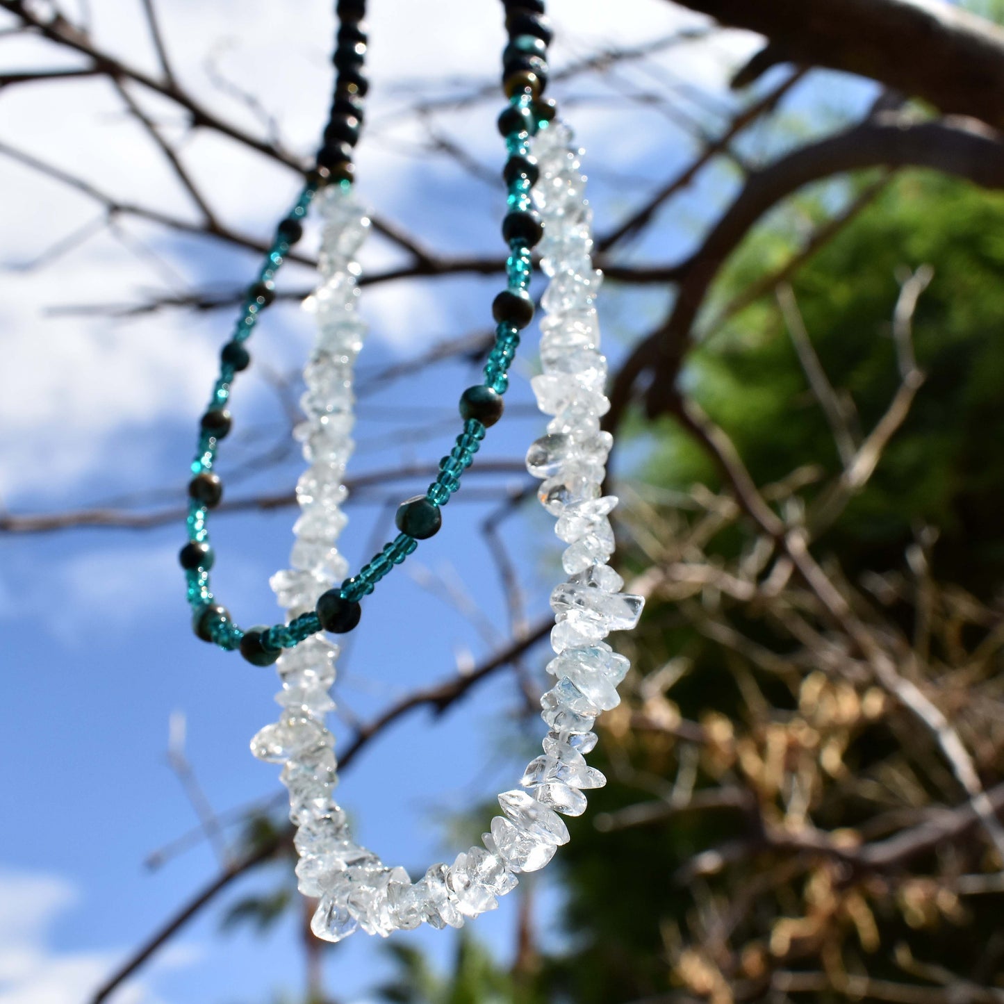 double layered moonstone necklace