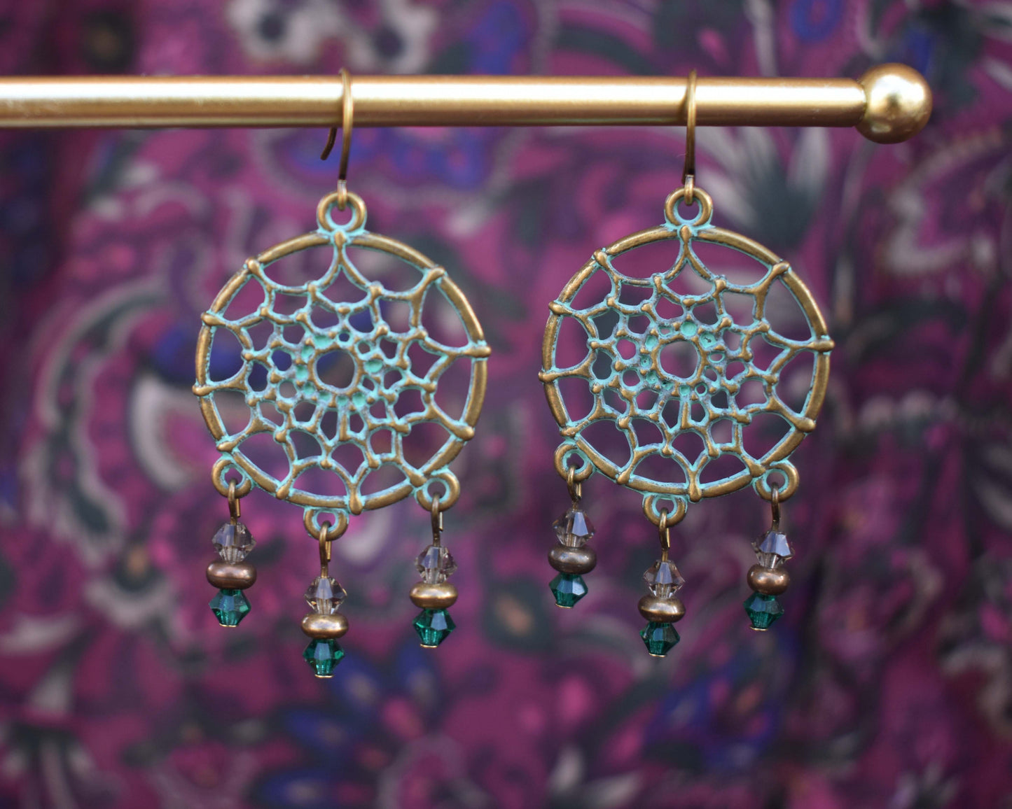 crystal dreamcatcher earrings