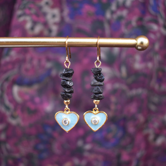 lava heart earrings