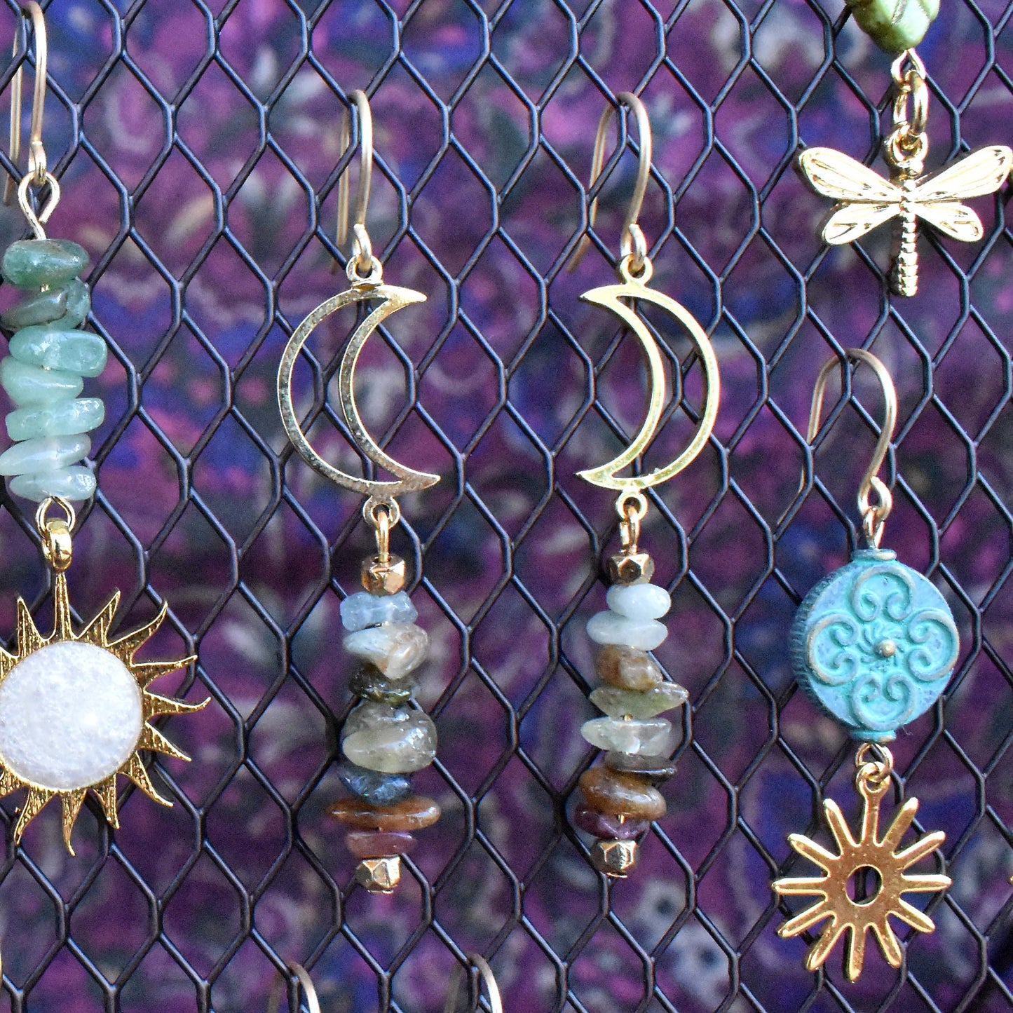 moon & earth earrings