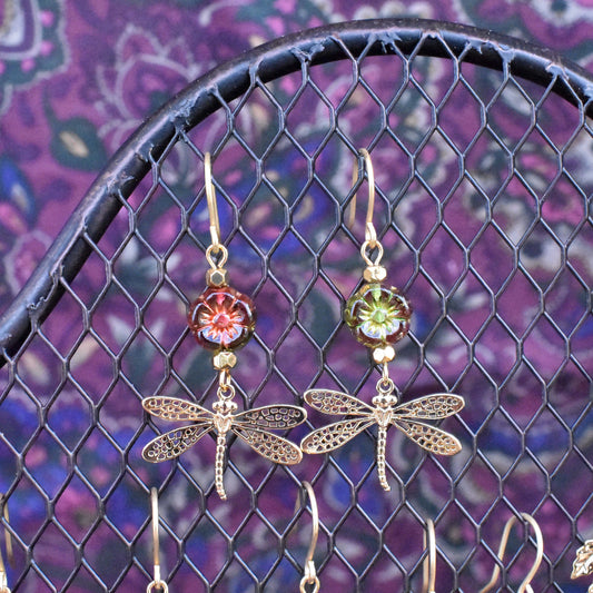 iridescent dragonfly earrings