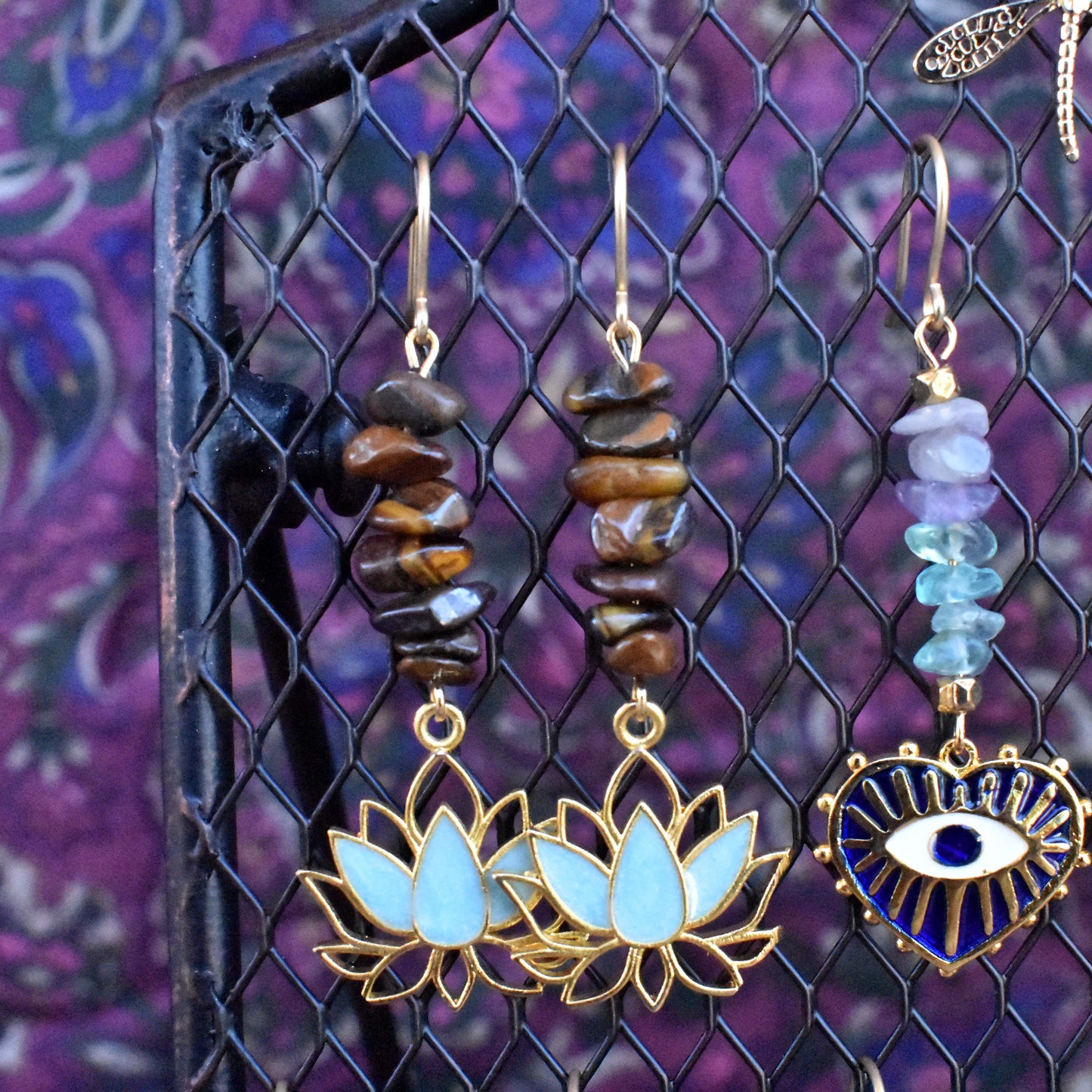 tiger lotus earrings