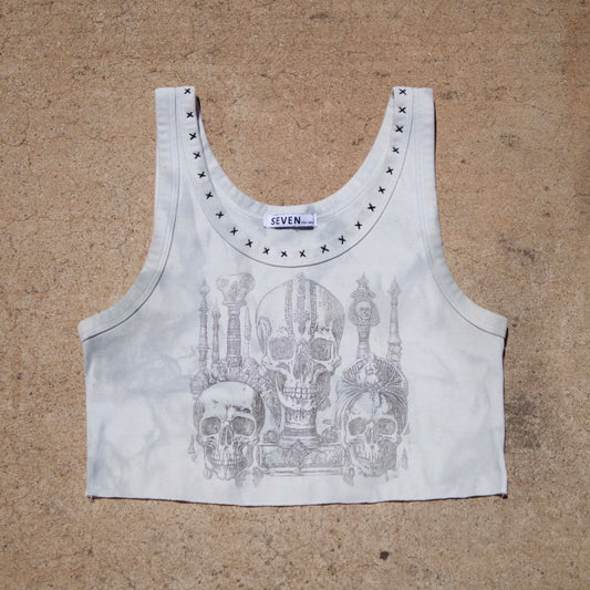 faded skull statue tank